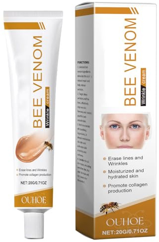 Bienengift Anti-Falten-Creme, Bienengift-Faltenentfernungscreme, Anti-Falten-Feuchtigkeitscreme für Gesicht und Hals, Bee Venom Anti-Falten-Creme für alle Hauttypen