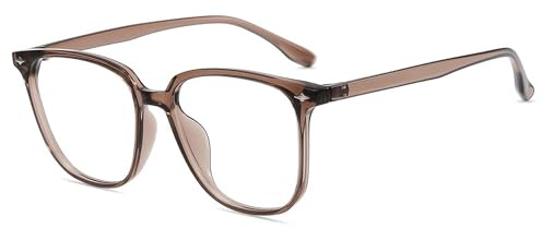 Firmoo Blaulicht Brille Damen Herren Übergroß Quadratisch Blaulichtfilter Computer Brille gegen Kopfschmerzen, PC UV400 Schutzbrille TR90