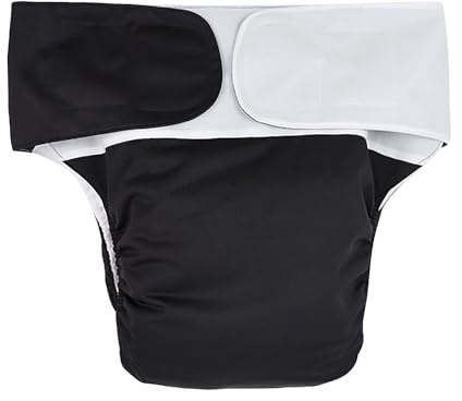 Adult Cloth Diapers Washable Elderly Incontinence Care Nappy Underwear Adjustable Leakproof Nappy Care Pant for Disabled Elderly Bedridden (Black)