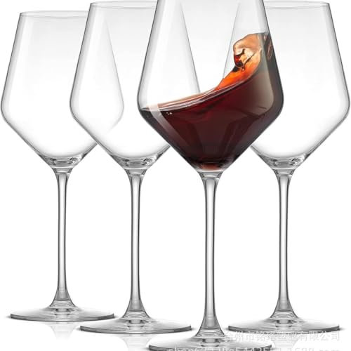 Boxalls Copas de vino tinto de plástico Tritan flotantes irrompibles, juego de 4, copas elegantes de plástico reutilizables de 14.5 onzas para fiestas en la piscina, bodas, cumpleaños, camping al