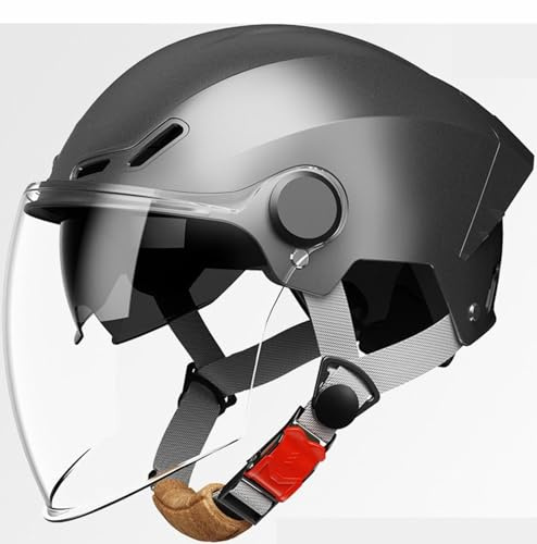Jet Sun Jethelm Mit Sonnenblende, DOT/ECE Zertifiziert, Mopedhelm Mit Helmschirm, Herren & Damen Helm Motorrad Eichter Motorradhelm Mit Sonnenblende, Ideal Als Rollerhelm