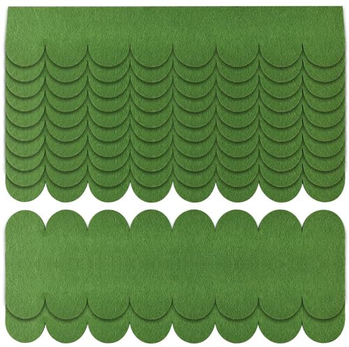 Scandole da tetto per casetta degli uccelli, 32 pezzi, autoadesive, per casetta degli uccelli, mini tegole in feltro per casette di uccelli, conigli, hotel per insetti (verde)