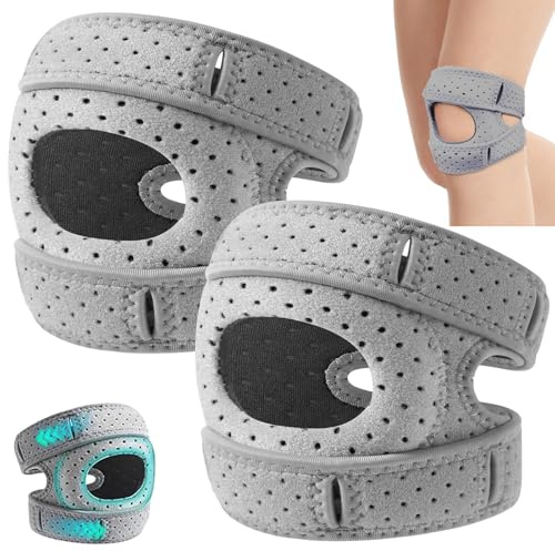 Pipihome Kniebandage für Männer Damen, 2 Stück Knee Support Verstellbare, Knee Pads Atmungsaktive Bandage Knie für Sport, Wandern, Joggen