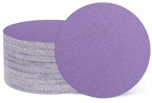 sourcing map 50 Pcs 1 Inch Sanding Disc 80 Grit Purple Aluminum Oxide | Hook and Loop Sandpaper Random Orbital Sander Pads for Woodworking Automotive Metal Polishing