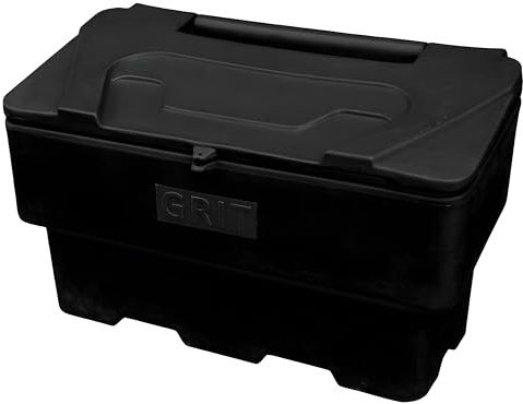 170L Grit Salt Bin Stackable Lockable Heavy Duty Containers 100x53x61CM Outdoor Rock Salt/Sand Storage with Lid