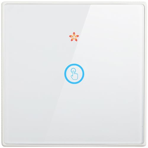 Interruptor táctil teledirigido inalámbrico RF433, con panel de vidrio templado, interruptor de luz de pared inteligente con pilas (C)