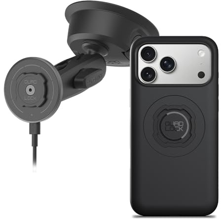 Quad Lock Heavy Duty Suction Cup Car Phone Holder with MAG Case and MAG Wireless Charging Head for iPhone 17 Pro Max