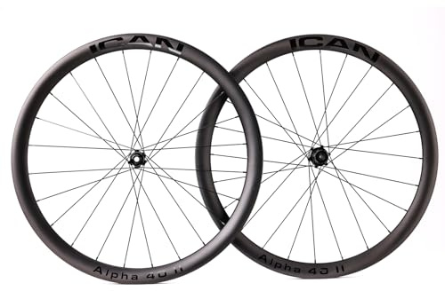ICAN Alpha 40Ⅱ/Alpha 50Ⅱ 1390g/1460g Carbon-Rennrad-Laufradsatz Disc 700C Center Lock Clincher Tubeless-kompatibel 12 x 100/12 x 142 mm