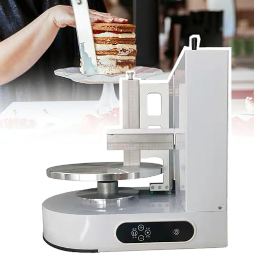 AutomáTico De La Torta De Recubrimiento Spreader MáQuina CumpleañOs Pasteles De Boda Crema De PropagacióN De Relleno De La MáQuina Icing Cake EspáTula,Blanca
