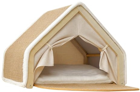 Feline Activity Tent - Scratch and Rest Shelter, katttält med integrerad Sisal Pad Mjuk bekväm inredning, Portable Pet House med enkel installation, underhållning och tupplur lösning för innekatter