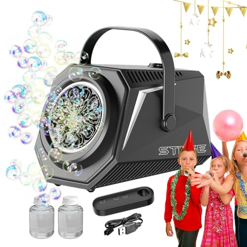 Bühnenblasenmaschine mit großer Kapazität, Hochzeitsbühnenblasenmaschine | Automatischer Blasenbläser,Ferngesteuerte Seifenblasenmaschine mit großer Kapazität für Partys, Sommer, Hochzeit, Geburtstag,