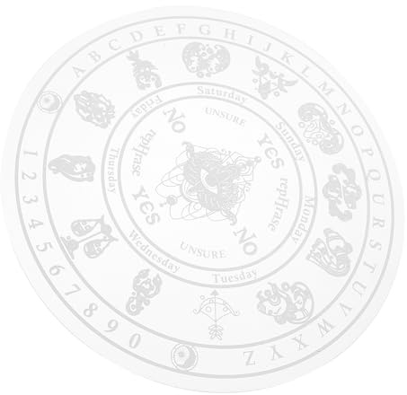 LALAFINA Acryl Pendelbrett mit Graviertem Muster Weißes Zaubertafel Dekor Stabil und Multifunktional Einzigartige Tischdekoration für Zuhause und Meditationsraum