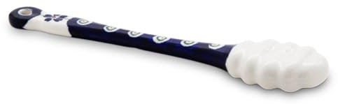 Bunzlauer Keramik Cuchara de miel con estructura ondulada, longitud 17,9 cm, diámetro: 3,5 cm (decoración 166a)