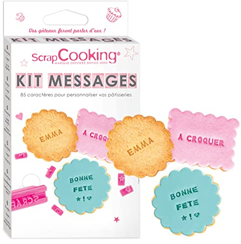 ScrapCooking - Cookie Message Kit - Sellos con Números y Letras para galletas - Regalos de repostería - Moldes Estampadoras - 2041
