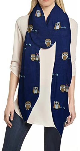 Lina & Lily Damen Schal mit Eulenmuster