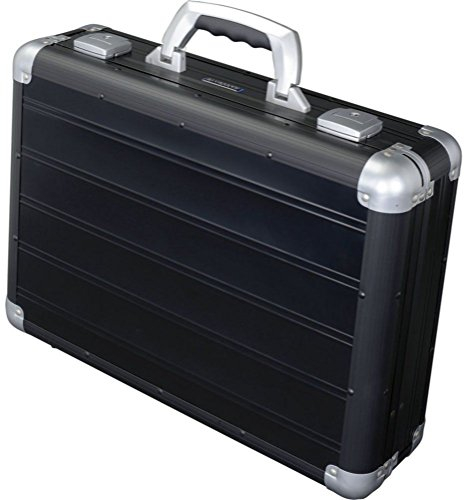 ALUMAXX 45164 Attaché Laptopkoffer Venture, Aktenkoffer aus Aluminium, Dokumentenkoffer Alu, Business Koffer, Alukoffer ca. 46 cm, Schwarz Matt, 45,5 × 33,5 × 13,5 cm