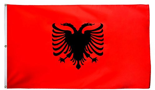 Fahne/Flagge Albanien - 150 x 250 cm + gratis Sticker, XXL-Fahne von Flaggenfritze®