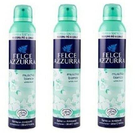 3x Felce Azzurra Aria Casa Raumerfrischer Talk & weißer Moschus 250ml Raumspray