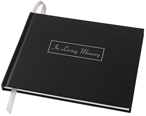 Global Printed Products Funeral Guest Book, 9x7, Black