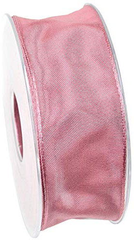 Schreiber Deko Band mit Drahtkante/Altrosa/Breite 40 mm/Länge: 25 Meter