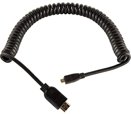 HangTon Micro-HDMI auf HDMI HDTV Spiralkabel für Handy, Tablet, Laptop, DV-Kamera, Computer-Monitor, 1,2 m
