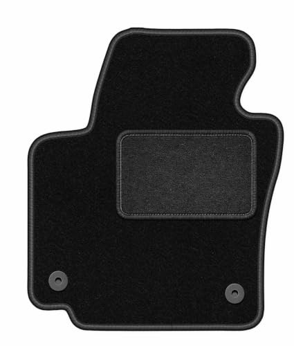 Velours-Fahrermatte passend für Volkswagen Golf Plus 2005-2014, Schwarz | passend für Minivan; Velours-Teppich (Polypropylen), ca. 6,5 mm; rutschfest, vormontierte Befestigungen (Typ AVOWAL)