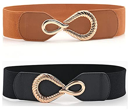 2 Pezzi Cinture da Donna Elastiche, Cintura Elastica Larga in Vita, per Abito da Donna