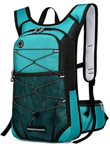 YuanDiann Fahrradrucksack 15L Leicht Wasserabweisend Kleine Wanderrucksäcke mit Netzrücken Dämpfung Herren Damen Outdoor Bike Reise Trekkingrucksack mit Trinksystem(Kein Wassersack) Grün