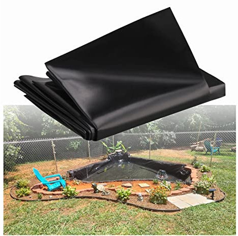 UHEKC Bassin Jardin Preforme Liner Bassin Bache Bassin Exterieur, Renforcé 0.2mm pour Les Jardins, Bassins À Carpes Koï, Bassins À Poissons, Personnalisable (Color : Black, Size : 10x10m)