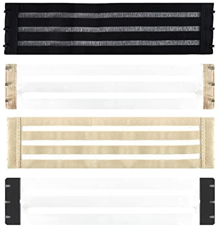 Zimoer 4 Stück BH Verlängerung 3 Haken, Elastisch Bra Extenders, Weich BH-Verlängerung für Damen, Erweiterung Strap Elastisch Band Bequem BH-Extender Hautfarbe Schwarz Transparent