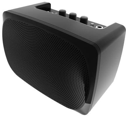 POP10A Mini E-Gitarrenverstärker, tragbarer elektrischer Gitarrenverstärker, Kleiner Gitarrenverstärker mit Doppelk und AUX-Anschluss und Akku unterstützt