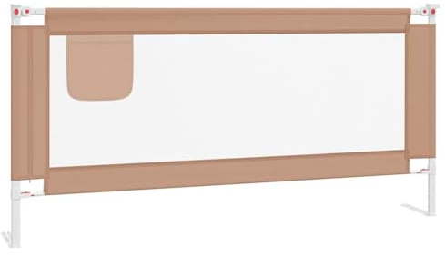 vidaXL Barandilla de Seguridad Cama de niño Taupe Tela 190x25 cm