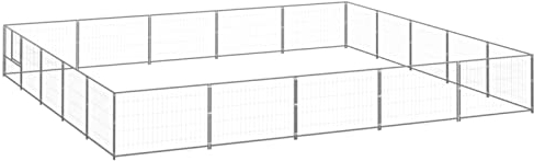 ARKEM Hundezwinger Silbern 25 m² Stahl Spielplatz FüR Garten Kleiner Zaun Mobiler Zaun