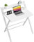 GreenForest Klappbarer Schreibtisch für Kleine Räume Mit Regal, Keine Montage Erforderlich, Home Office Schmal, Große Größe, Weiß