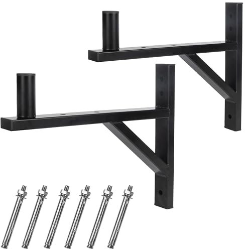 Nbguigdstr Heavy Duty Dual PA Speaker Wall Mount Brackets Supports up to 110lbs,PA Speaker Wall Stands Pair,Speaker Holder/Pole/Bar/Sound System Wall Mounting,DJ Truss Speaker Mounts(Black)
