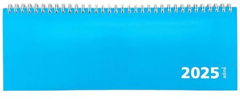 Adina Tischquerkalender 1 Woche auf 2 Seiten Kartondeckel Schreibtischkalender Tischkalender 30x10cm (türkis, 2025)