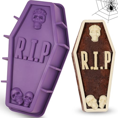webake Halloween Kuchenform Silikon Sargform 30 cm Sarg Silikonform | 12 Inch Kuchenform Sarg Halloween Groß Silikonform Backform für Pudding Kuchen, 1 Stück