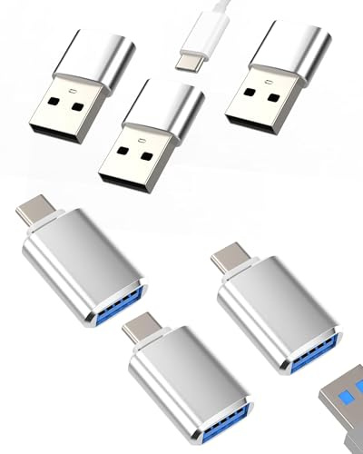 Adaptador USB Hembra A USB C Macho (6 Pack)USB-a OTG 3.0 Enchufe Convertidor Cable Type C Cargador Android Adaptadores Tipo C Para iPad Conector Para Apple IPhone 15 Adapter Compatible Para Samsung