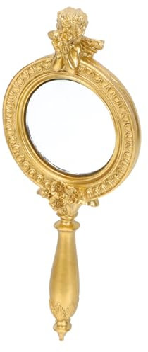 AUTSUPPL Schminkspiegel Mit Engelgriff Tragbar Für Damen Kosmetikspiegel Handspiegel Aus Harz Für Make-up Und Dekoration