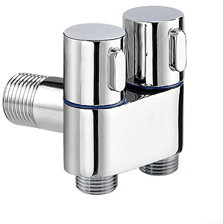 Langgi Badezimmer-Wasserhahn-Sprüh-Set, Wandmontage, 1-in-2-Out-Doppel-Steuerventil, Hand-Bidet-Sprüher für Toilette, Hand-Bidet-Sprüher für Toilette (Winkelventil)
