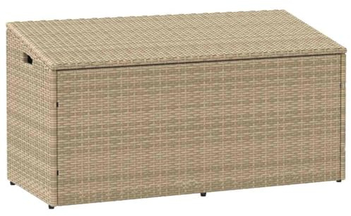 vidaXL Garten-Aufbewahrungsbox Beige 110 x 50 x 58 cm Poly Rattan