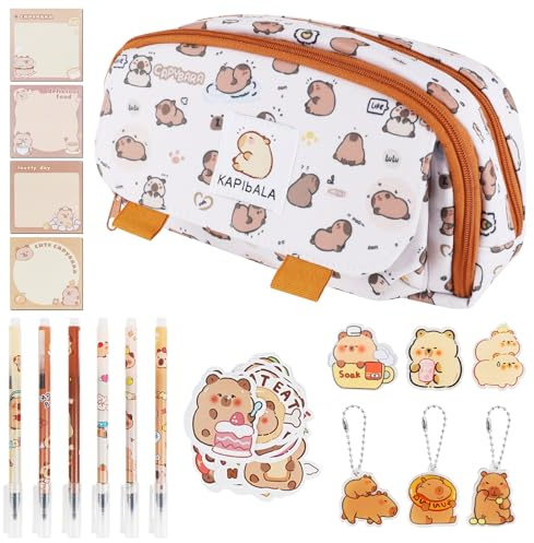 47Pieces Capybara Pencil Case with Stationary Gifts Capybara Stationery Set