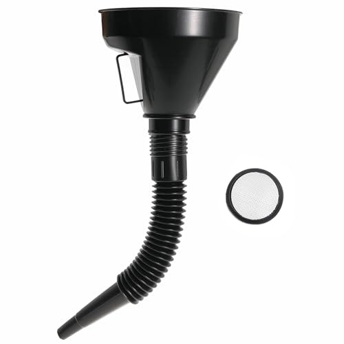 PAIKIUU Kraftstofftrichter mit Filter Universal Öl Benzin AdBlue Trichter System abnehmbarer Auslauf für Motorrad Auto Kfz