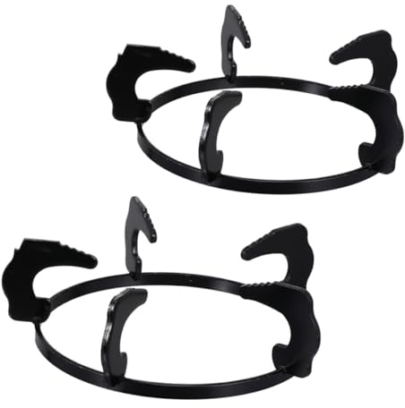 Luxshiny Soportes para Estufa De Gas 2 Piezas, Rejilla Multifuncional De Hierro Negro Mate, Diámetros 18,5 Cm y 20,2 Cm, Antióxido y Fácil De Limpiar, Adecuado para Cocina Doméstica y Restaurantes