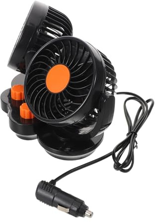 HAPINARY Ventilateur de Voiture Double Tête Rotatif Ventilation Puissante Silencieuse USB pour Camions Suv et Camping Cars Ventilateur Électrique de Refroidissement et Arrière
