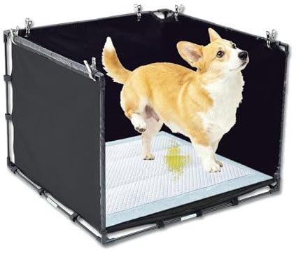 Dog Litter Box Indoor for Small Dogs,Puppy Pee Pad Holder with High Walls(23.62*23.62*17.72),No-Spill Pee Pad Holder with Foldable Pet Toilet,Easy Clean Puppy Litter Box for Dogs (Small)
