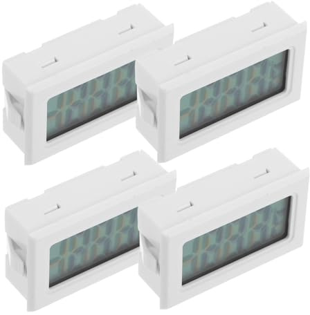 Parliky 4 Pezzi Termometro Compatto con Display LCD per e Esterni Precisione per Serra e Monitoraggio Temperatura Rettili