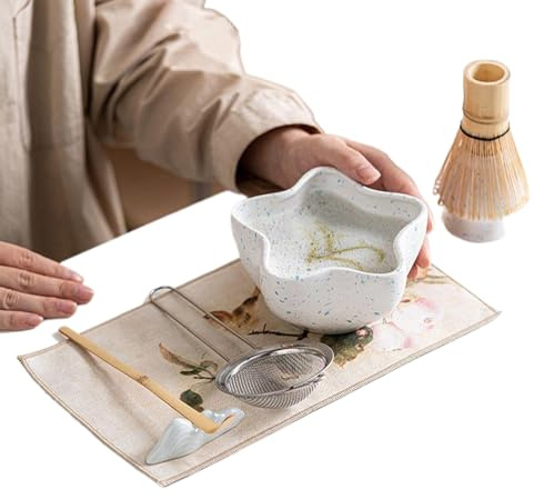 Zestivra Set da tè Matcha, strumenti tradizionali per tè Matcha, utensili tradizionali per bevande, strumenti per il tè per casa, rilassanti, massaggi, riunioni, yoga, ufficio, feste, medicinali