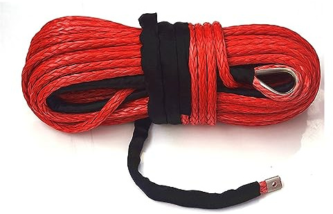 Cuerda de Remolque, Cuerda de cabrestante Atv, Cuerda de cabrestante sintética roja de 14 mm * 45 m, Cable de cabrestante ATV, Cuerda UHMWPE, Cuerda todoterreno 4x4