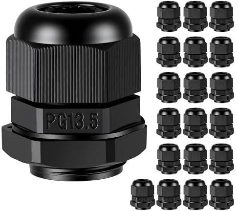 EYPINS 20 Piezas PG13.5 Prensaestopas Eléctricos Impermeable IP68, Conectores de Cable para Cables de Ø 6-12mm, Pasacables Estanco con Tuerca, para Caja de Conexiones, Cuadro Eléctrico Exterior